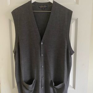 Men’s Brooks Brothers V-Neck Merino Wool Sweater Vest XL